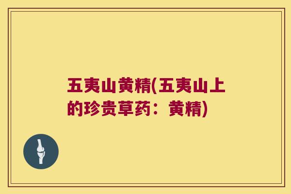 五夷山黄精(五夷山上的珍贵草药:黄精) 五夷山黄精(五夷山上的珍贵草药:黄精)