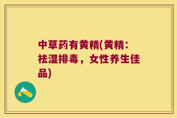 中草药有黄精(黄精：祛湿，女性养生佳品)