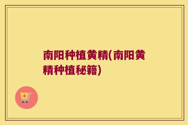 南阳种植黄精(南阳黄精种植秘籍)