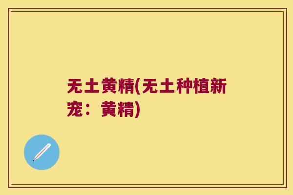 无土黄精(无土种植新宠:黄精) 无土黄精(无土种植新宠:黄精)