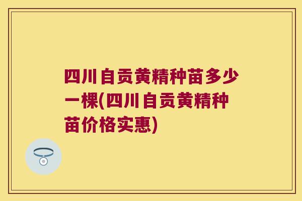 四川自贡黄精种苗多少一棵(四川自贡黄精种苗价格实惠) 四川自贡黄精种苗多少一棵(四川自贡黄精种苗价格实惠)