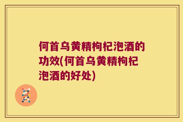 何首乌黄精枸杞泡酒的功效(何首乌黄精枸杞泡酒的好处) 何首乌黄精枸杞泡酒的功效(何首乌黄精枸杞泡酒的好处)