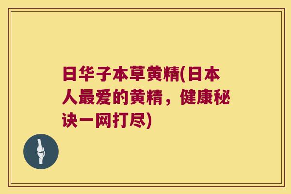 日华子本草黄精(日本人爱的黄精,健康秘诀一网打尽) 日华子本草黄精(日本人爱的黄精,健康秘诀一网打尽)