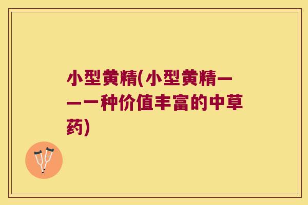 小型黄精(小型黄精——一种价值丰富的中草药)