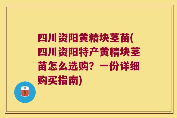 四川资阳黄精块茎苗(四川资阳特产黄精块茎苗怎么选购？一份详细购买指南)