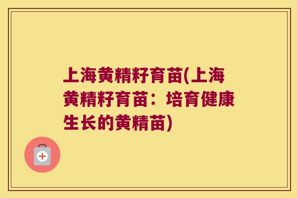 上海黄精籽育苗(上海黄精籽育苗:培育健康生长的黄精苗) 上海黄精籽育苗(上海黄精籽育苗:培育健康生长的黄精苗)