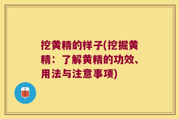 挖黄精的样子(挖掘黄精：了解黄精的功效、用法与注意事项)