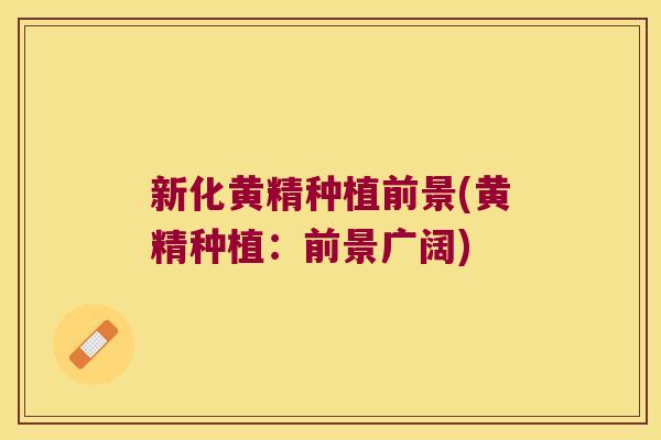 新化黄精种植前景(黄精种植：前景广阔)