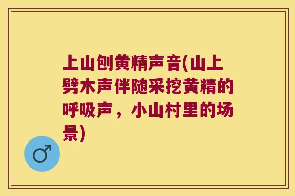 上山刨黄精声音(山上劈木声伴随采挖黄精的声，小山村里的场景)