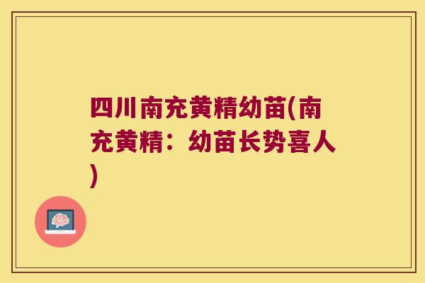 四川南充黄精幼苗(南充黄精：幼苗长势喜人)