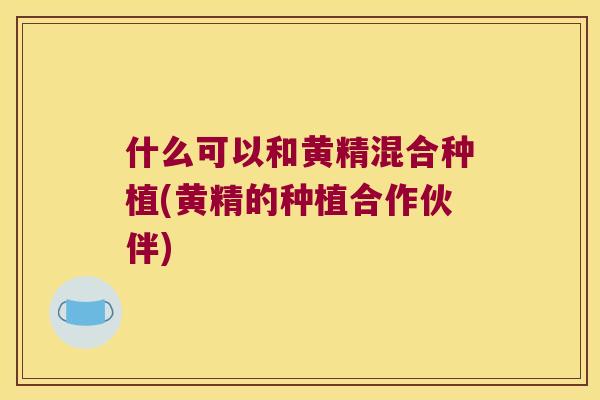 什么可以和黄精混合种植(黄精的种植合作伙伴) 什么可以和黄精混合种植(黄精的种植合作伙伴)