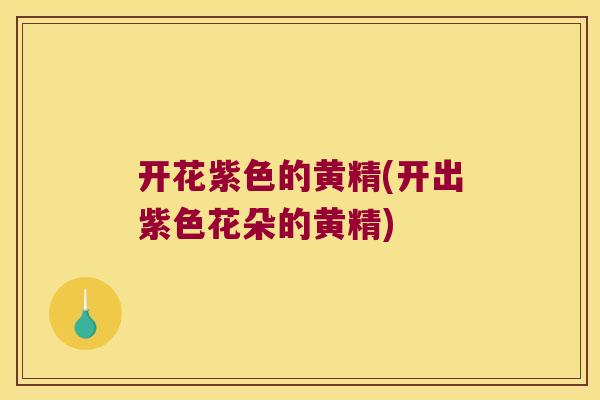 开花紫色的黄精(开出紫色花朵的黄精)