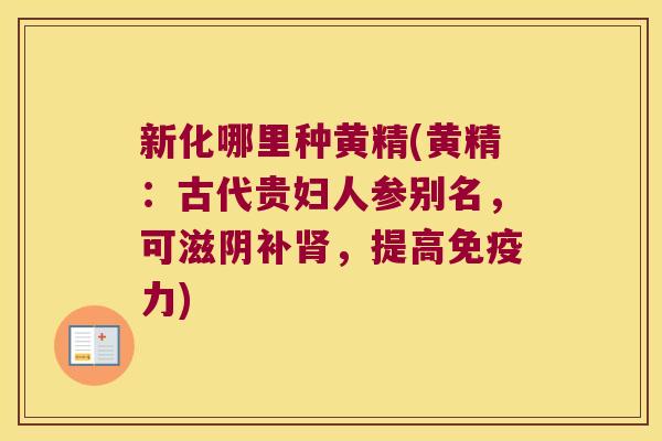 新化哪里种黄精(黄精:古代贵妇人参别名,可滋阴补,提高力) 新化哪里种黄精(黄精:古代贵妇人参别名,可滋阴补,提高力)
