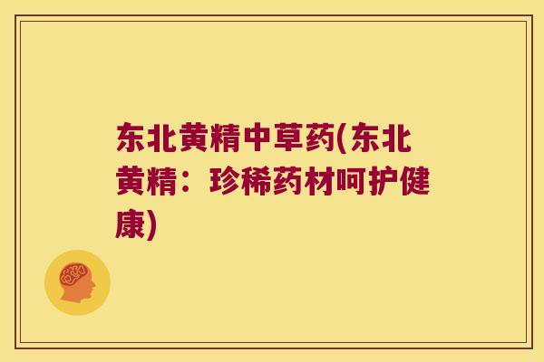 东北黄精中草药(东北黄精：珍稀药材呵护健康)