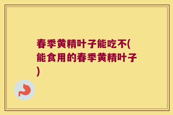 春季黄精叶子能吃不(能食用的春季黄精叶子) 春季黄精叶子能吃不(能食用的春季黄精叶子)