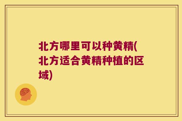 北方哪里可以种黄精(北方适合黄精种植的区域)
