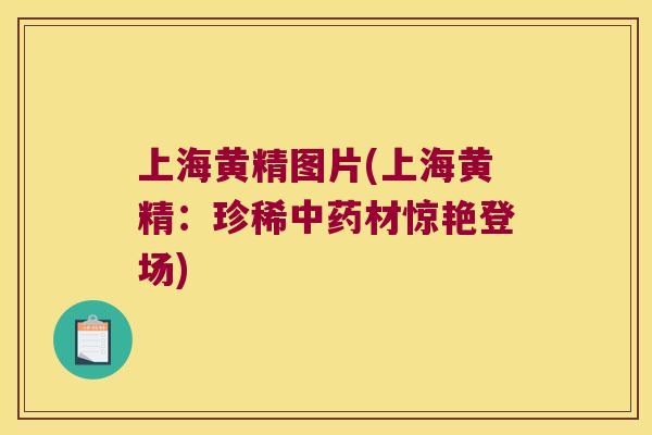 上海黄精图片(上海黄精:珍稀材惊艳登场) 上海黄精图片(上海黄精:珍稀材惊艳登场)