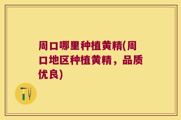 周口哪里种植黄精(周口地区种植黄精,品质优良) 周口哪里种植黄精(周口地区种植黄精,品质优良)
