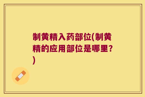 制黄精入药部位(制黄精的应用部位是哪里?) 制黄精入药部位(制黄精的应用部位是哪里?)