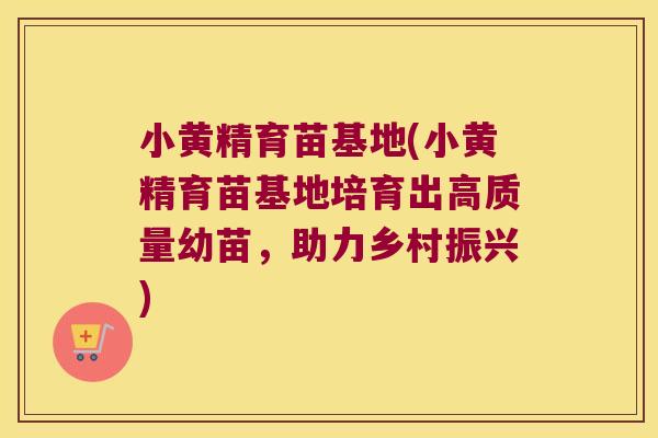 小黄精育苗基地(小黄精育苗基地培育出高质量幼苗，助力乡村振兴)