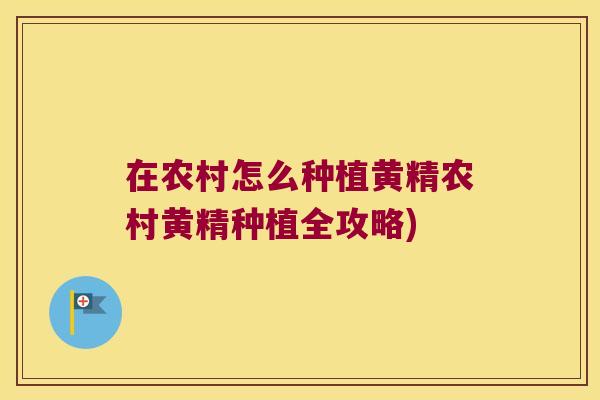 在农村怎么种植黄精农村黄精种植全攻略)