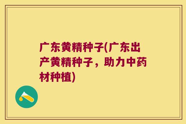 广东黄精种子(广东出产黄精种子，助力材种植)