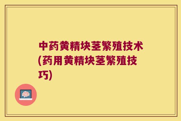黄精块茎繁殖技术(药用黄精块茎繁殖技巧)