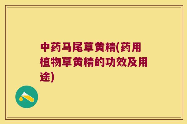 马尾草黄精(药用植物草黄精的功效及用途)