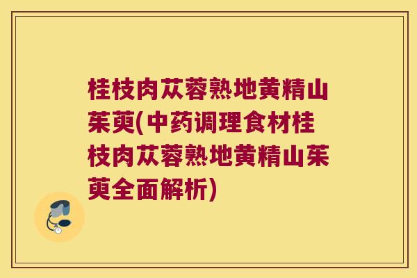 桂枝肉苁蓉熟地黄精山茱萸(调理食材桂枝肉苁蓉熟地黄精山茱萸全面解析)
