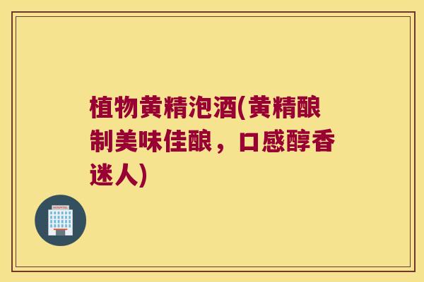 植物黄精泡酒(黄精酿制美味佳酿，口感醇香迷人)