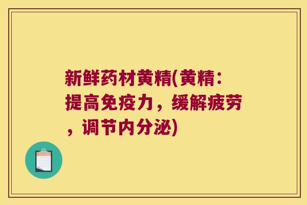 新鲜药材黄精(黄精：提高力，缓解疲劳，调节)