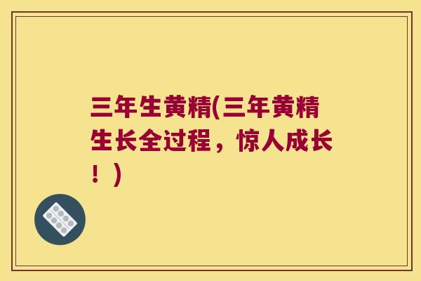 三年生黄精(三年黄精生长全过程，惊人成长！)