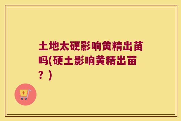土地太硬影响黄精出苗吗(硬土影响黄精出苗?) 土地太硬影响黄精出苗吗(硬土影响黄精出苗?)