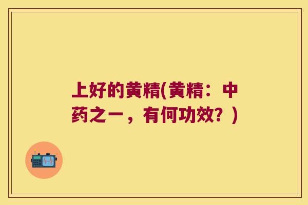 上好的黄精(黄精:之一,有何功效?) 上好的黄精(黄精:之一,有何功效?)