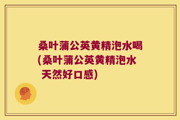 桑叶蒲公英黄精泡水喝(桑叶蒲公英黄精泡水 天然好口感)