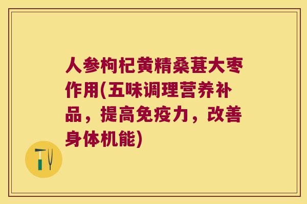 人参枸杞黄精桑葚大枣作用(五味调理营养补品,提高力,改善身体机能) 人参枸杞黄精桑葚大枣作用(五味调理营养补品,提高力,改善身体机能)
