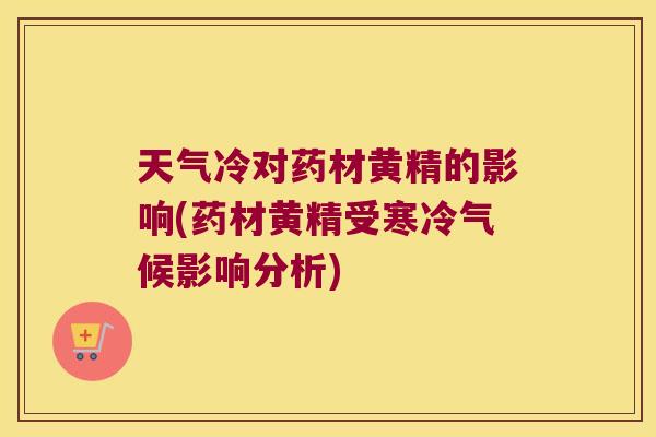 天气冷对药材黄精的影响(药材黄精受寒冷气候影响分析) 天气冷对药材黄精的影响(药材黄精受寒冷气候影响分析)
