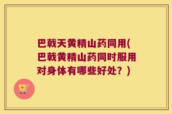 巴戟天黄精山药同用(巴戟黄精山药同时服用对身体有哪些好处?) 巴戟天黄精山药同用(巴戟黄精山药同时服用对身体有哪些好处?)