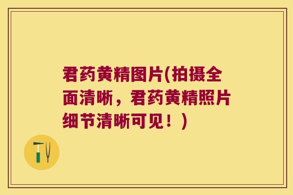 君药黄精图片(拍摄全面清晰，君药黄精照片细节清晰可见！)