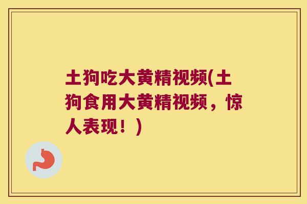 土狗吃大黄精视频(土狗食用大黄精视频,惊人表现!) 土狗吃大黄精视频(土狗食用大黄精视频,惊人表现!)