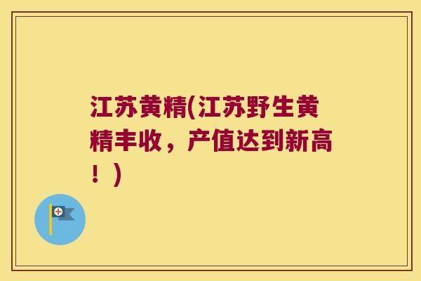 江苏黄精(江苏野生黄精丰收,产值达到新高!) 江苏黄精(江苏野生黄精丰收,产值达到新高!)