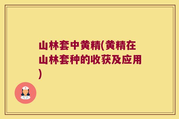 山林套中黄精(黄精在山林套种的收获及应用)