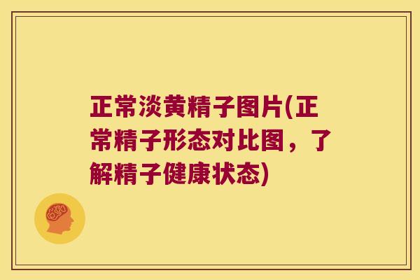 正常淡黄精子图片(正常精子形态对比图,了解精子健康状态) 正常淡黄精子图片(正常精子形态对比图,了解精子健康状态)