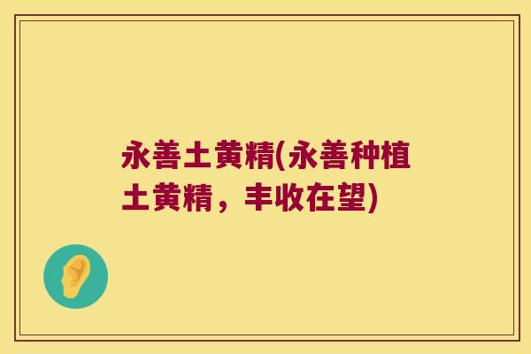 永善土黄精(永善种植土黄精，丰收在望)