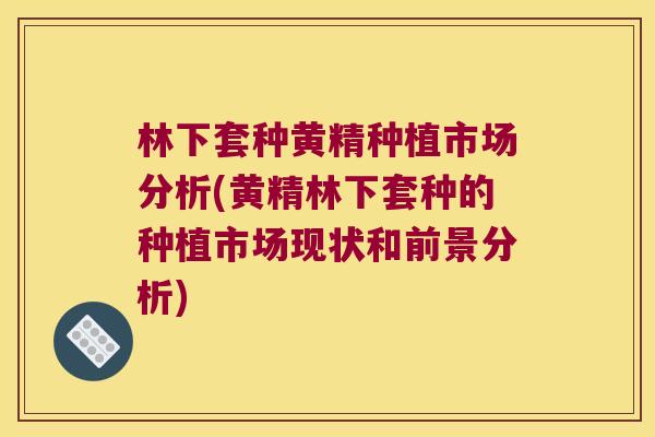 林下套种黄精种植市场分析(黄精林下套种的种植市场现状和前景分析) 林下套种黄精种植市场分析(黄精林下套种的种植市场现状和前景分析)