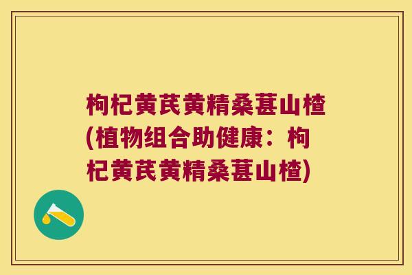 枸杞黄芪黄精桑葚山楂(植物组合助健康:枸杞黄芪黄精桑葚山楂) 枸杞黄芪黄精桑葚山楂(植物组合助健康:枸杞黄芪黄精桑葚山楂)
