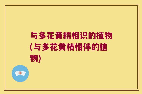 与多花黄精相识的植物(与多花黄精相伴的植物)