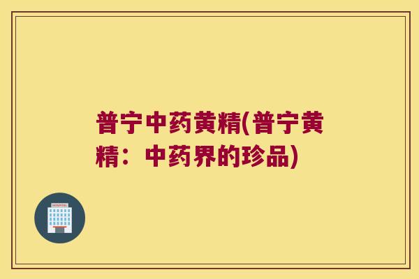普宁黄精(普宁黄精：界的珍品)