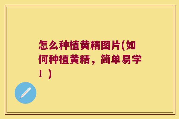 怎么种植黄精图片(如何种植黄精,简单易学!) 怎么种植黄精图片(如何种植黄精,简单易学!)