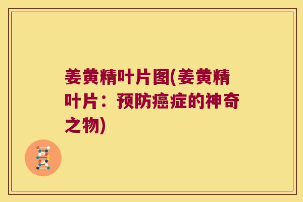 姜黄精叶片图(姜黄精叶片：症的神奇之物)